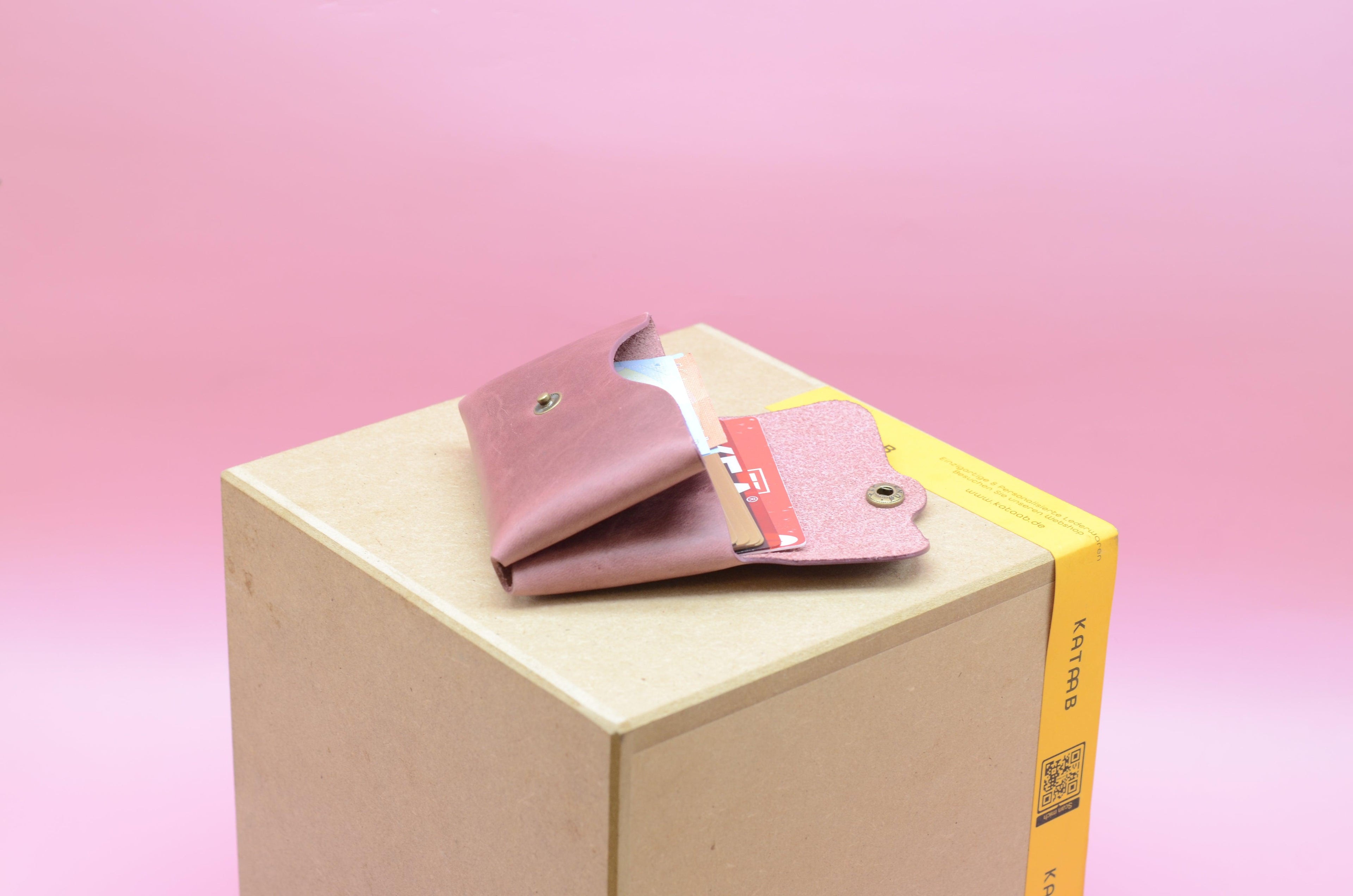 Minimalistischer Leder Geldbeutel. Kleine Ledergeldbörse. Schlanke Brieftasche.Geldbeutel für Damen. Frauen Portemonnaie.Geschenk für Sie. - KATAAB