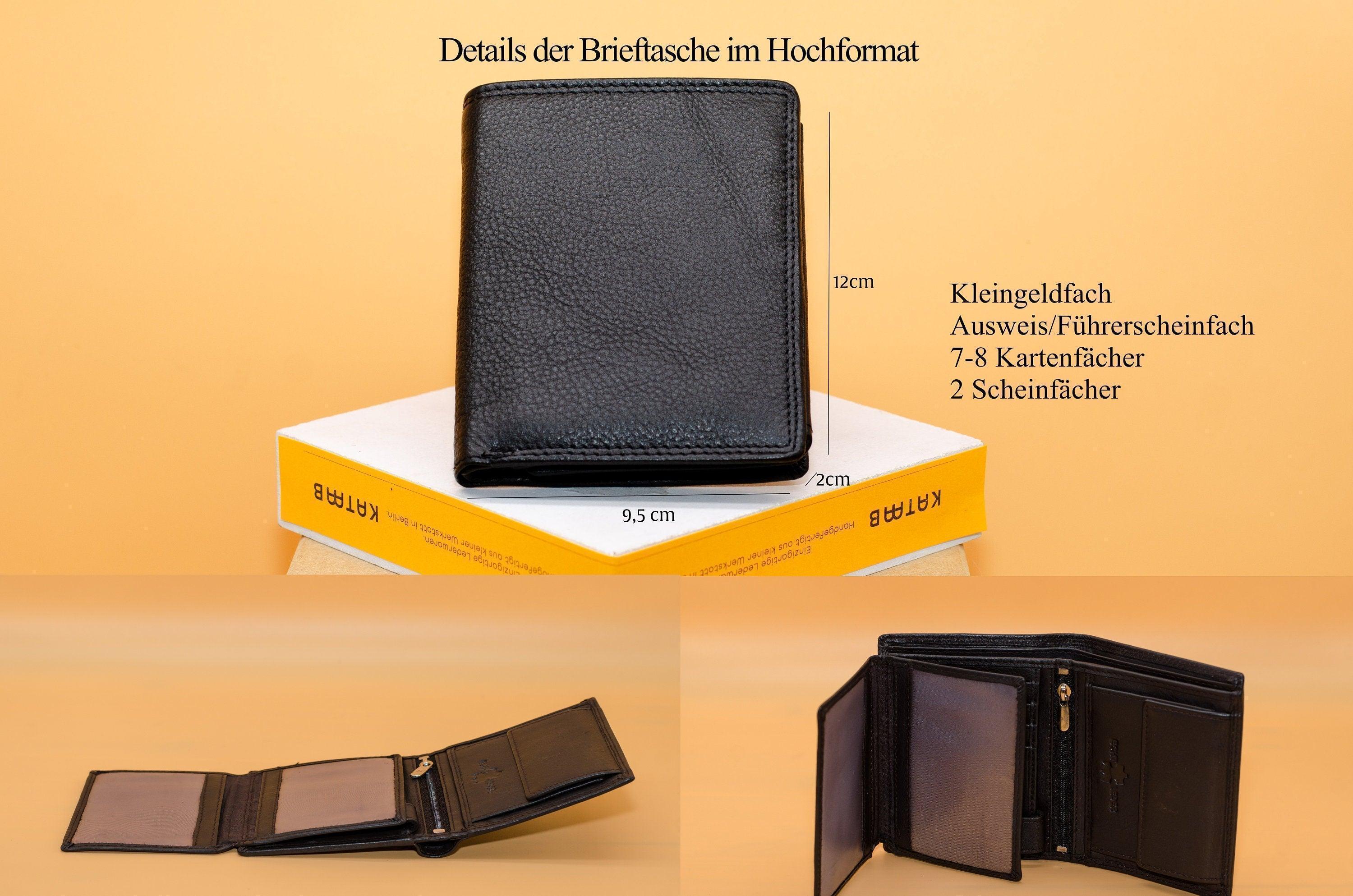 Personalisierte Herrenbrieftasche mit Fotogravur cir. 9,5x12cm aus echtem Leder, Geschenk für Vatertag, Valentinstag, für ihn, Geburtstag. - KATAAB