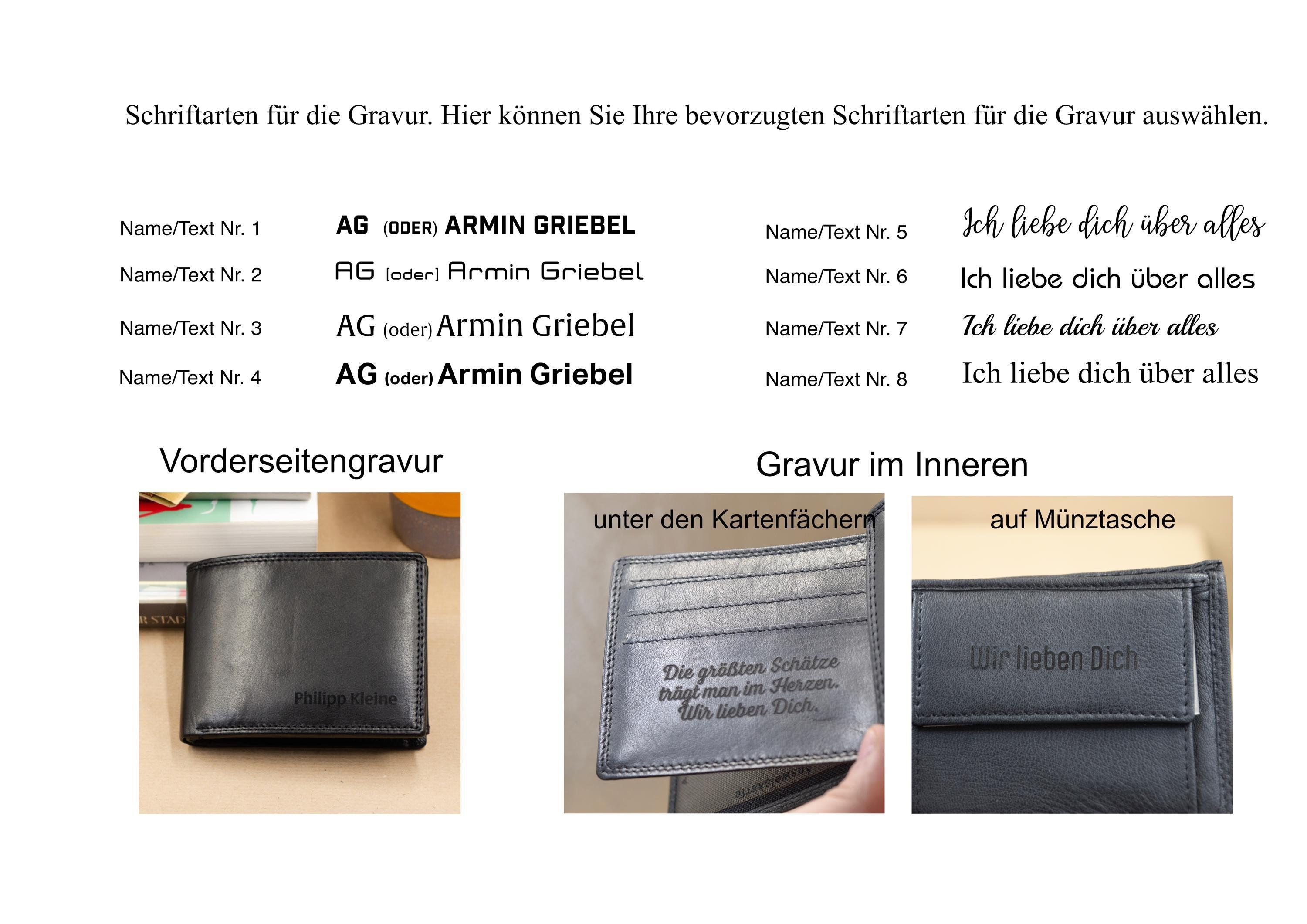 Personalisierte Geldbörse für Männer mit Gravur cir.9x12cm. Monogrammed Brieftasche für Herren. Geschenk zum Vatertag. Geldbeutel für Papa. - KATAAB