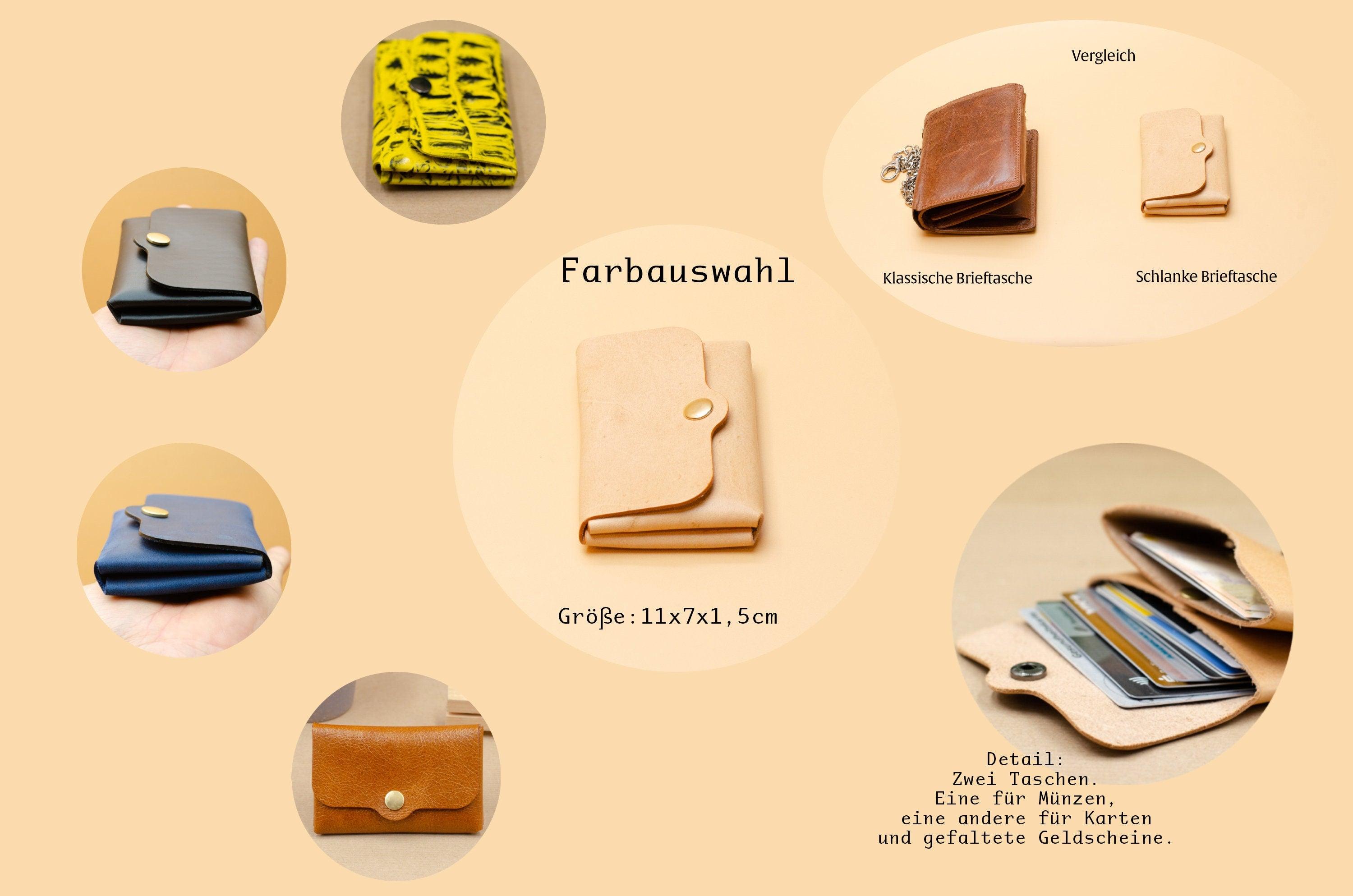 Personalisierte Geldbörse mit Gravur. Minimalistischer Leder Geldbeutel (für Herren / Damen). Geschenk für ihn. Geschenk für Sie. - KATAAB