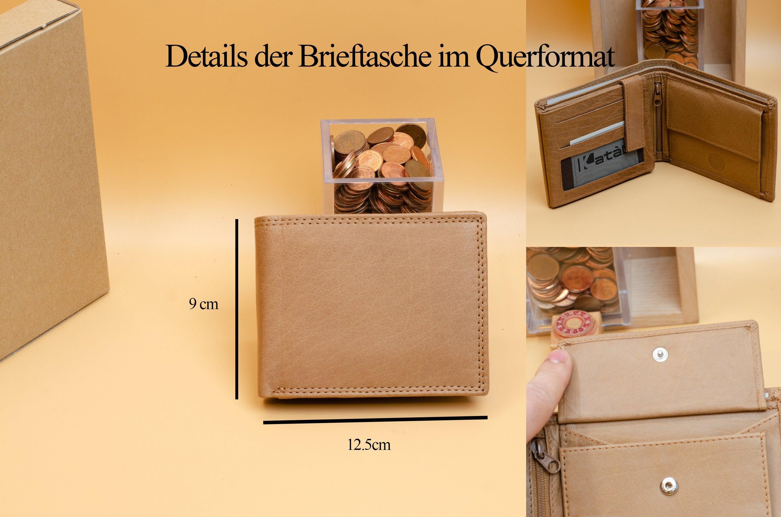 Name & Monogramm Geldbörse mit Gravur für Männer.Personalisierte Brieftasche.Geschenk für Papa,Geschenk für Ihn.Geburtstag Geschenk - KATAAB