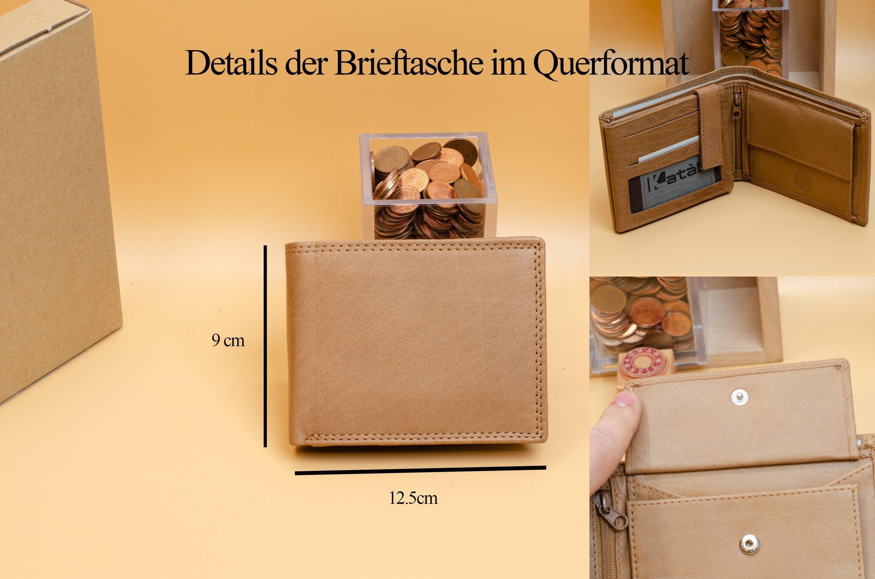 Herrenbrieftasche mit Fotogravur cir 12x9,5cm –Personalisiertes Portemonnaie aus Echtleder – Einzigartiges Vatertagsgeschenk oder Geburtstag - KATAAB