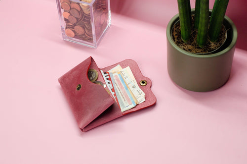 Minimalistischer Leder Geldbeutel. Kleine Ledergeldbörse. Schlanke Brieftasche.Geldbeutel für Damen. Frauen Portemonnaie.Geschenk für Sie. - KATAAB