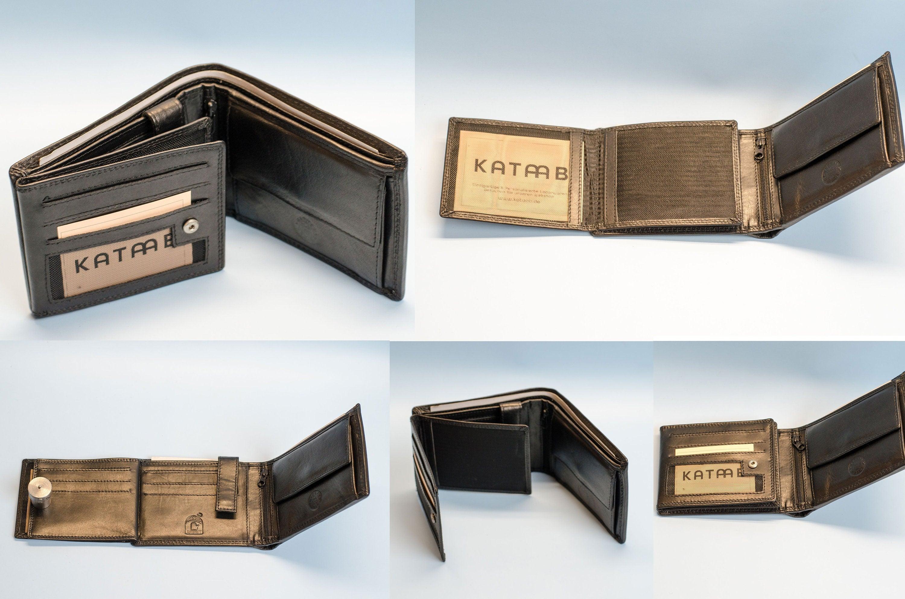 Herrenbrieftasche mit Fotogravur cir 12x9,5cm –Personalisiertes Portemonnaie aus Echtleder – Einzigartiges Vatertagsgeschenk oder Geburtstag - KATAAB