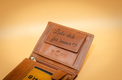 Personalisierte Geldbörse für Männer mit Gravur cir. 12x9,5cm.Monogrammed Brieftasche für Männer.Portemonnaie für Herren.Geburtstag für Papa - KATAAB