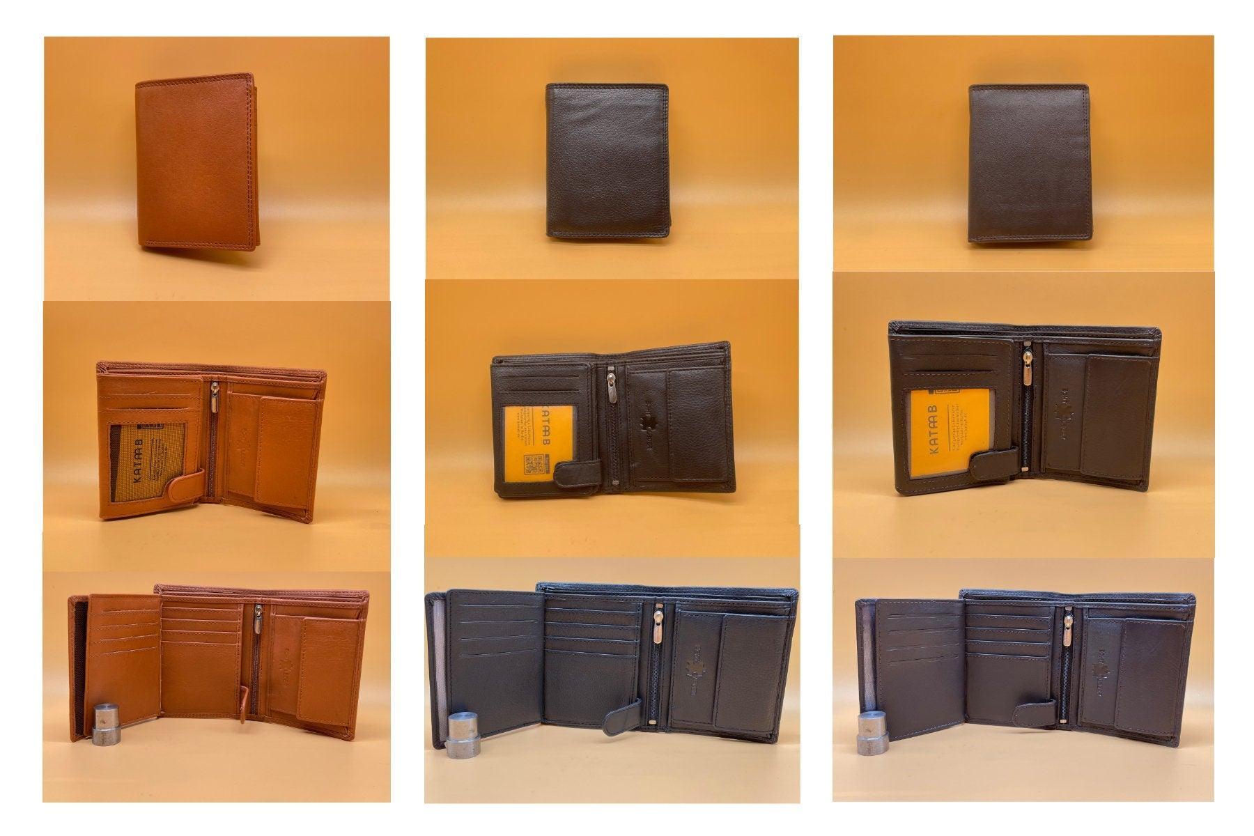 Herrenbrieftasche mit Fotogravur cir 12x9,5cm –Personalisiertes Portemonnaie aus Echtleder – Einzigartiges Vatertagsgeschenk oder Geburtstag - KATAAB