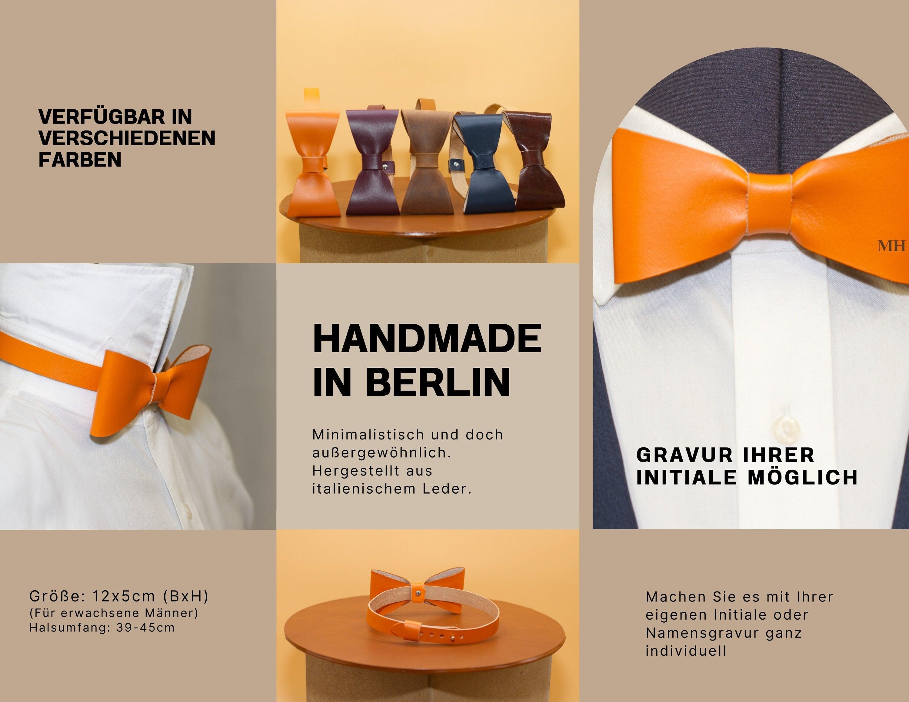 Lederfliege mit Gravur, Hochzeitsfliege, personalisiertes Geschenk, braune Herrenfliege, stilvolle Trauzeugengeschenke - KATAAB