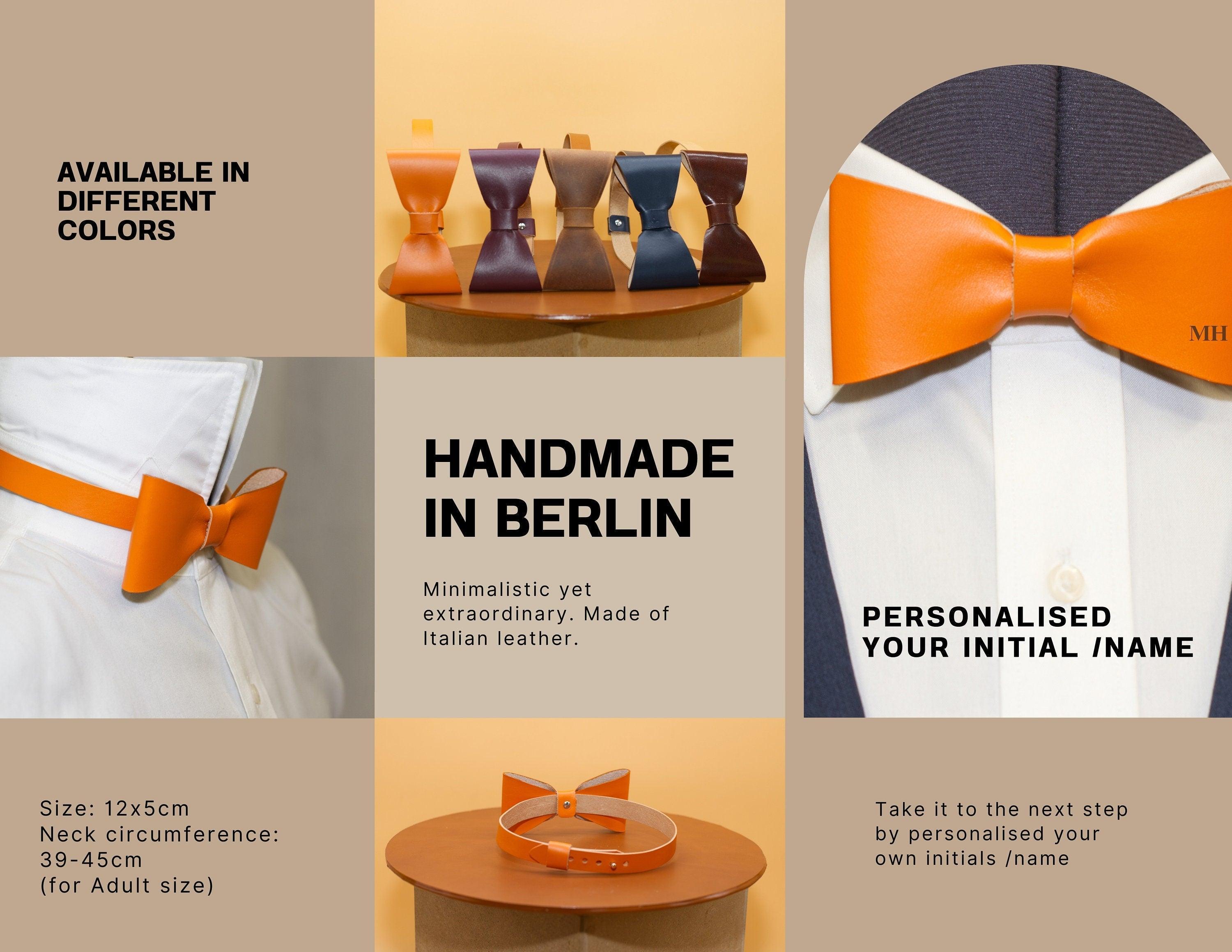 Handgefertigte Lederfliege, personalisiertes Hochzeitsgeschenk, braune Fliege für Herren, Geschenk für zukünftigen Ehemann - KATAAB