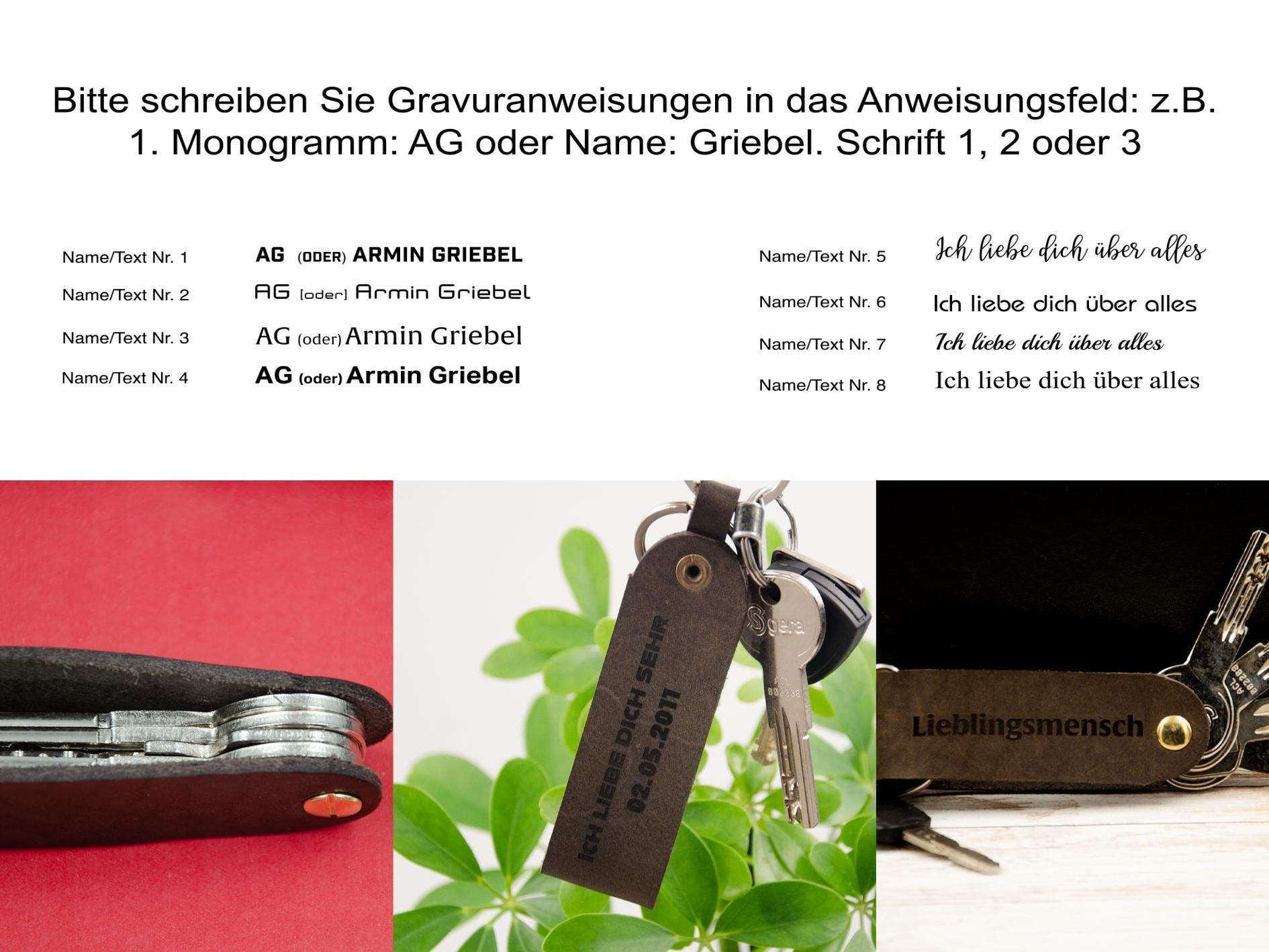 Schlüsselorganizer Leder Gravur. Monogrammed/Name Schlüsselanhänger. Personalisierter Schlüsselanhänger mit Gravur.Geschenk zum Vatertag. - KATAAB