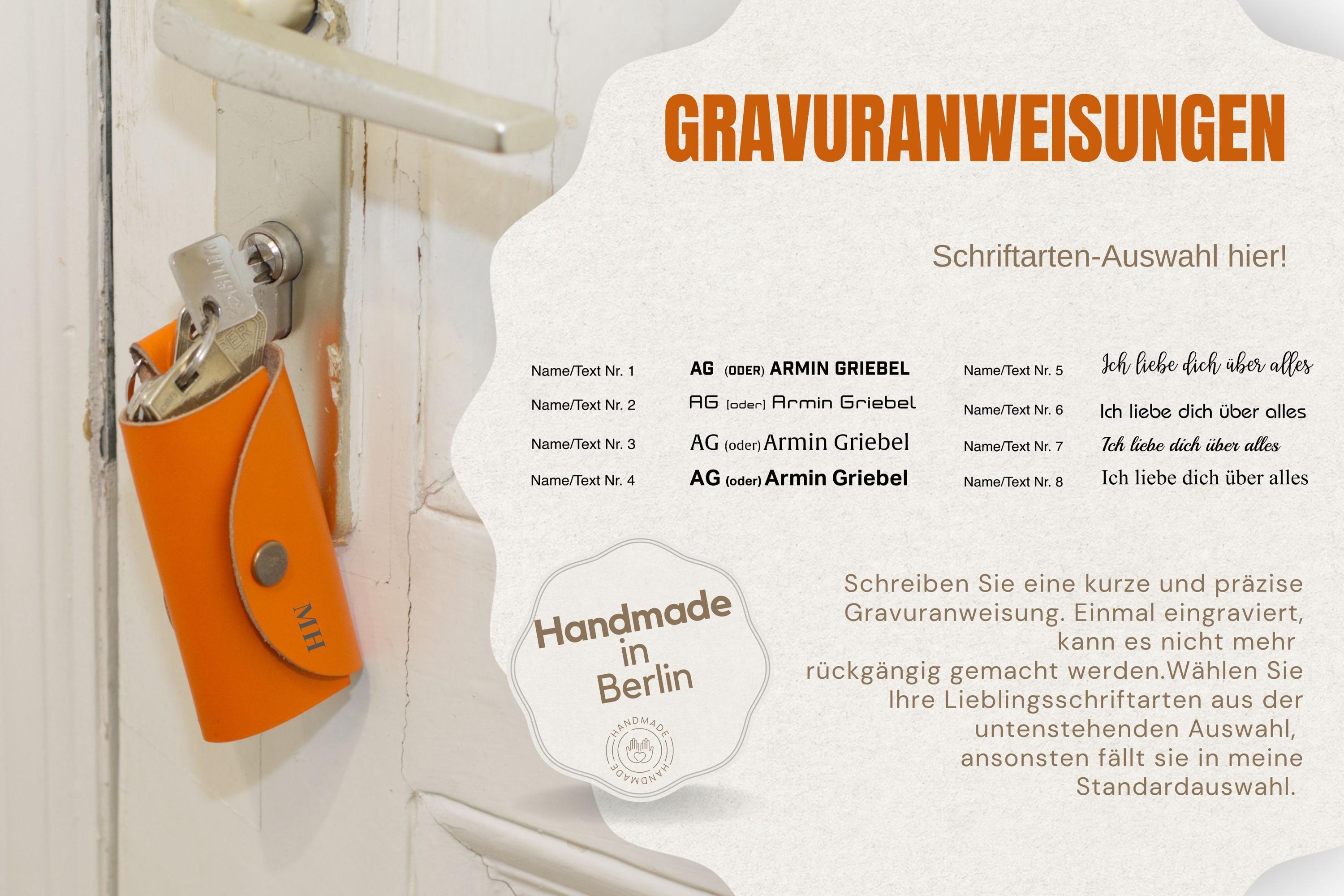 Personalisiertes Leder Schlüsseletui, Minimalistischer Schlüssel-Organizer, Handgefertigter Schlüsselhalter, Geschenkidee für Weihnachten - KATAAB