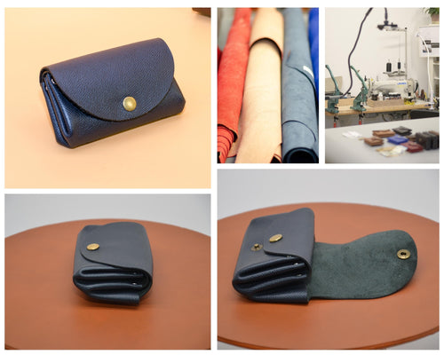 Kleine Damen-Geldbörse. Minimalistisches Portemonnaie für Frauen. Geschenkidee für sie. Schlanke Brieftasche. Maße ca. 11,5x8x3,5cm. - KATAAB