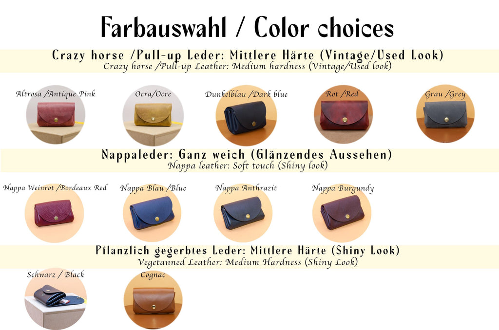 Kleine Geldbeutel für Damen cir. 11,5x8x3,5cm. Schlanke Brieftasche für Damen. Minimalistisches Portemonnaie für Frauen. Geschenke für Sie.