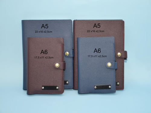 Personalisierte Leder Buchhülle A5 – Nappa-Leder mit Epsom-Prägung, Refill Tagebuch, Geschenk Journal Cover. Geschenke für sie oder ihn.