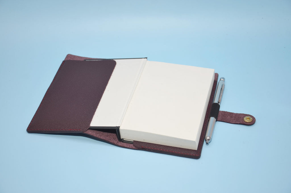 Personalisierte Leder Buchhülle A5 – Nappa-Leder mit Epsom-Prägung, Refill Tagebuch, Geschenk Journal Cover. Geschenke für sie oder ihn.