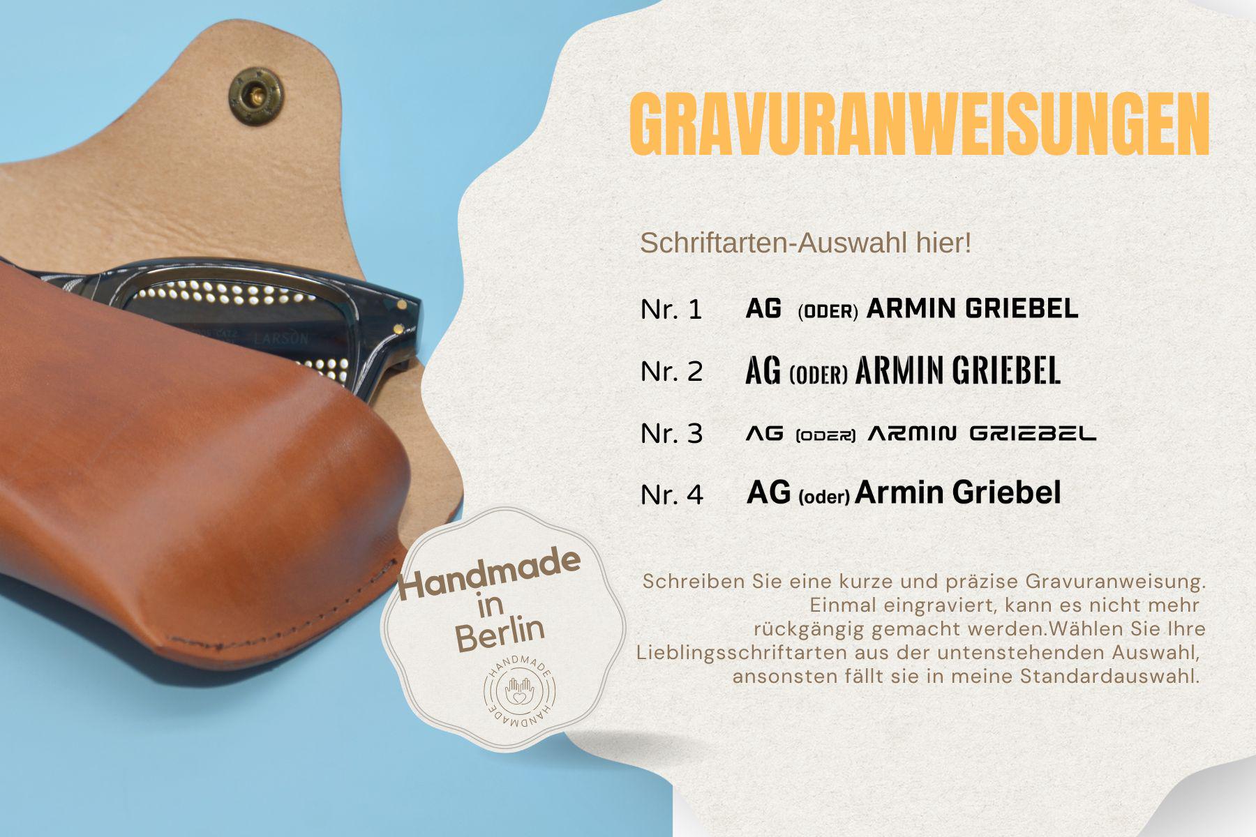 Personalisierte Leder Sonnenbrillenetui – Handgemachtes Brillenetui aus Whisky Rindsleder, Robust u Nachhaltig, Geschenk für Männer & Frauen